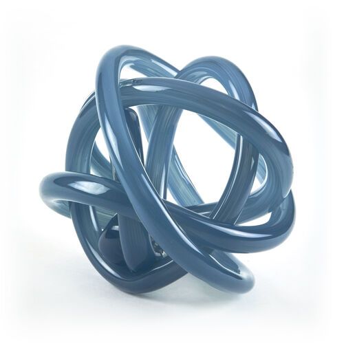 HAND BLOWN GLASS KNOT SMOKEY BLUE