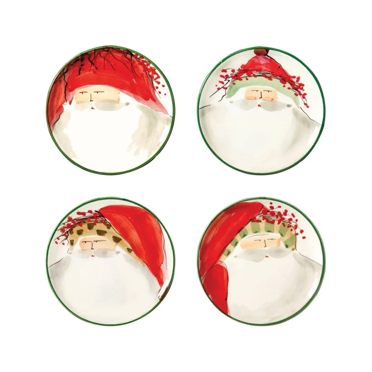OLD ST NICK ASSORTED CANAPE PLATES S/4