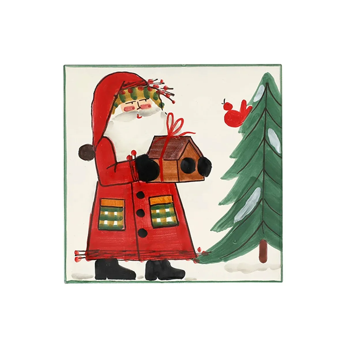 OLD ST. NICK TRIVET W BIRD HOUSE