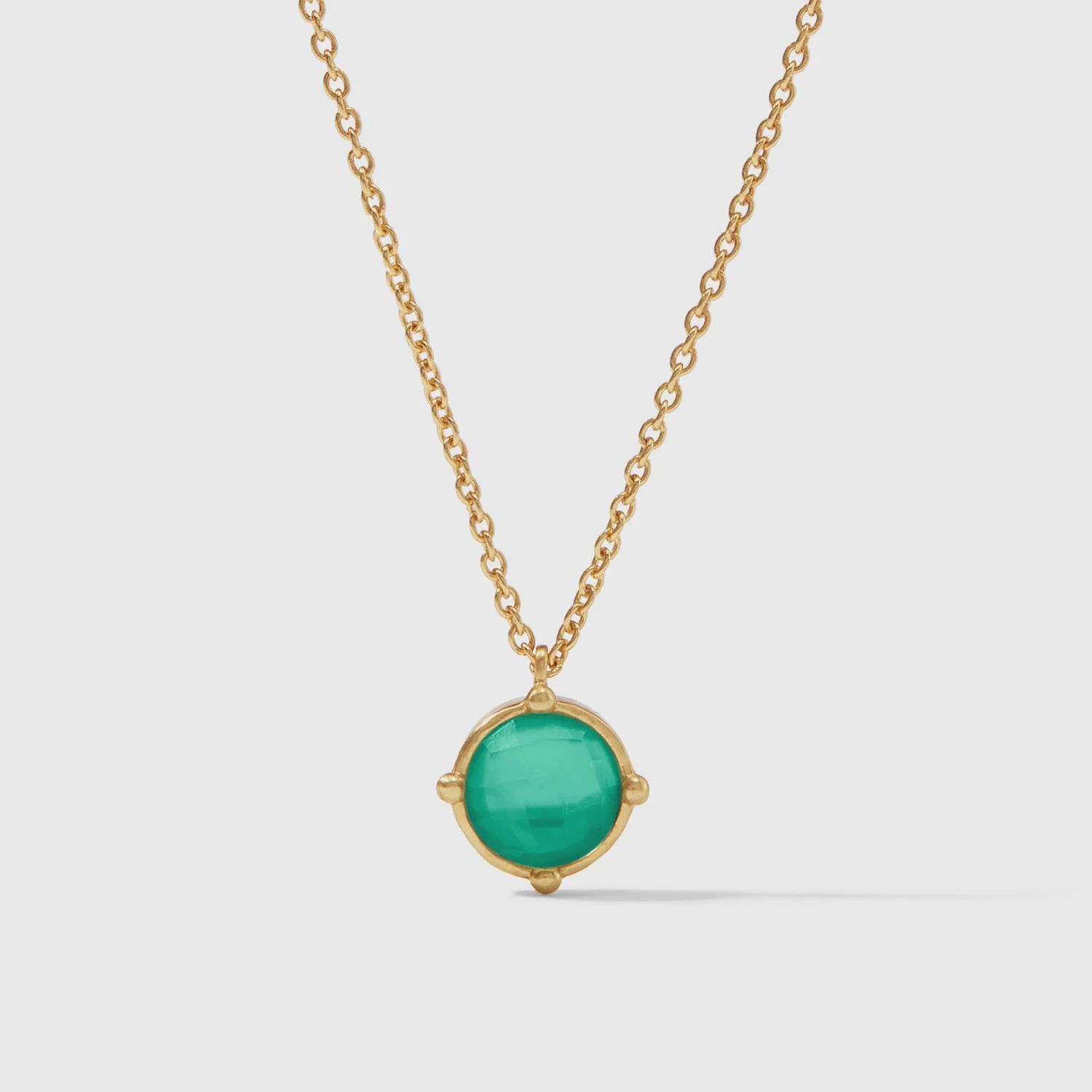 HONEYBEE SOLITAIRE IRIDESCENT EMERALD GREEN  NECKLACE