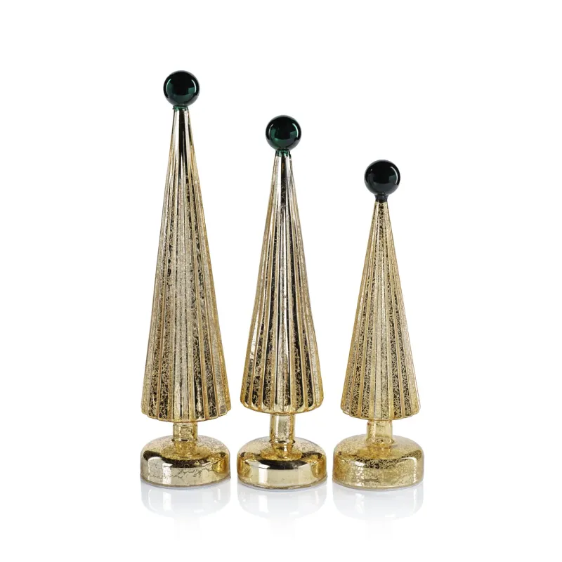 GOLD FINIAL GREEN TOP LARGE 16.5"