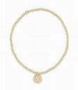 CLASSIC GOLD 2MM BEAD BRACELET BLESSED SMAL GOLD DISC
