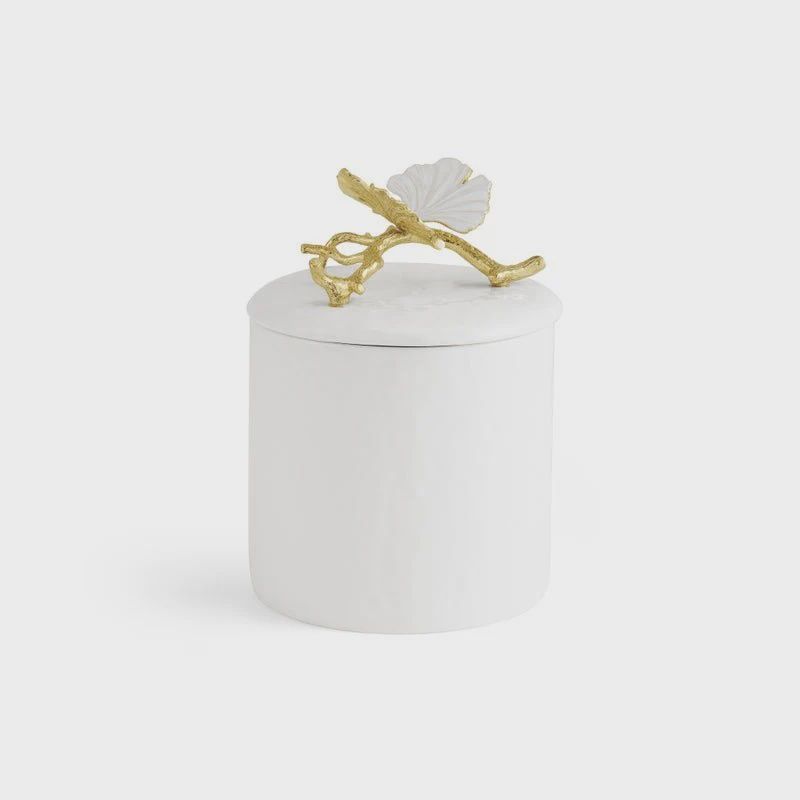 BUTTERFLY GINKGO GLD PORCELAIN CANISTER MED