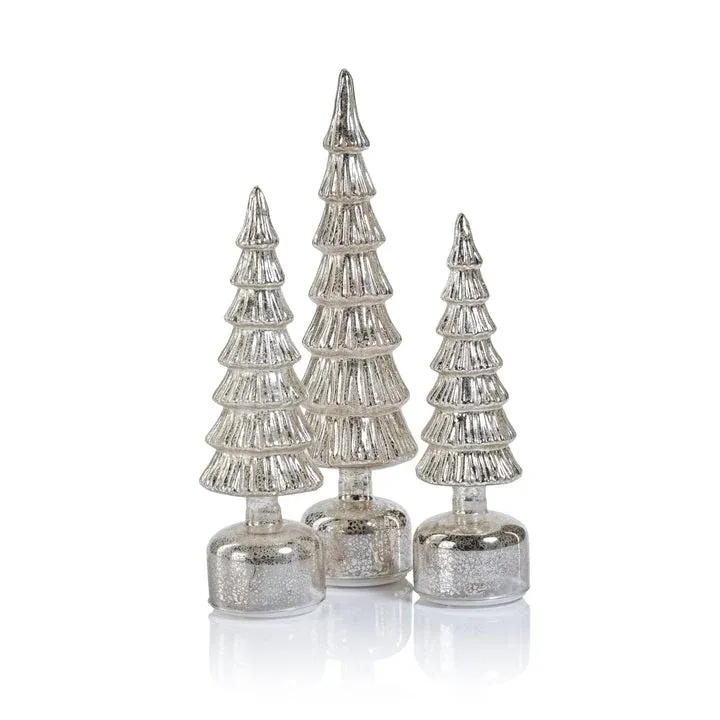 ALPINE SILVER LED ROTATING TREE 16.5"