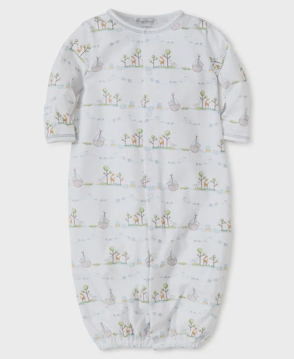 LIGHT BLUE NOAH'S PRINT GOWN NB