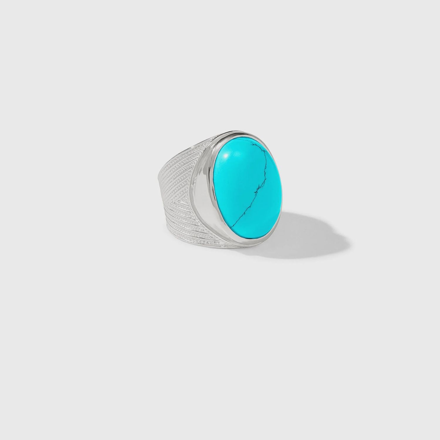 VERONA STATEMENT SILVER RING TURQUOISE BLUE 8