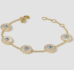 COLETTE CIRCLE DELICATE BRACELET CHALCEDONY BLUE