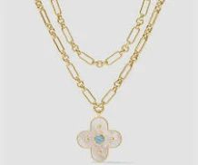 COLETTE STAEMENT NECKLACE CHALCEDONY BLUE