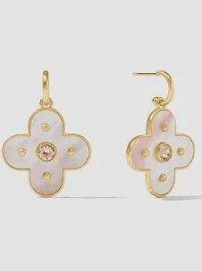 COLETTE STATEMENT HOOP &amp; CHARM EARRING CHAMPAGNE