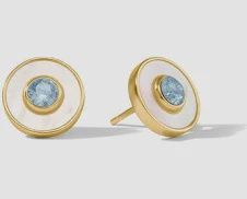 COLETTE CIRCLE STUD  EARRING CHALCEDONY BLUE