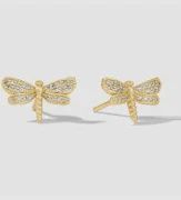 DRAGONFLY PAVE STUD EARRING CZ