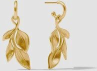 WILLOW HOOP &amp; CHARM GOLD EARRING