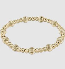 EXTENDS  DIGNITY SINCERITY PATTERN 5 MM BEAD BRACELET GOLD