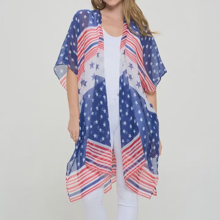 FAYE AMERICAN FLAG KIMONO