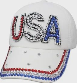 USA BLING WHITE HAT