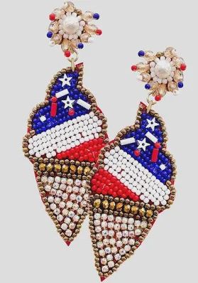 ASSORTED SEED BEAD USA EARRINGS
