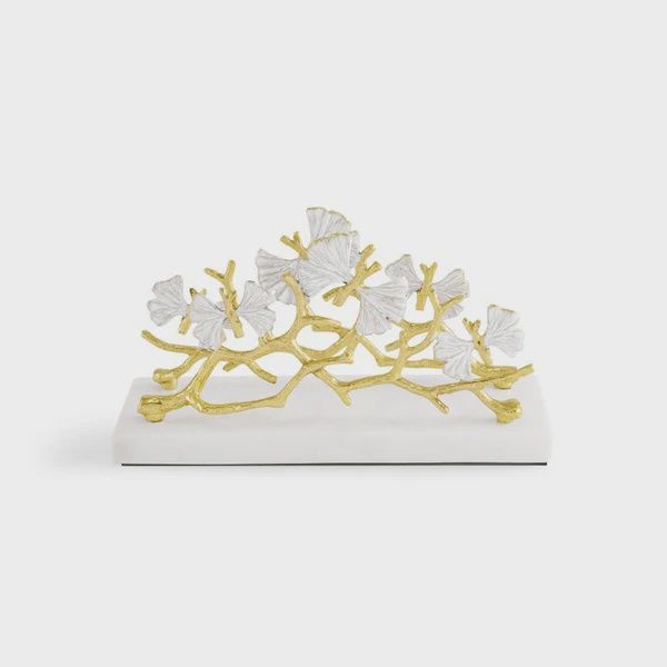 BUTTERFLY GINKO GOLD VERTICAL NAPKIN HOLDER
