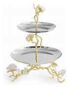 BUTTERFLY GINKO GOLD 2 TIER  ETAGERE