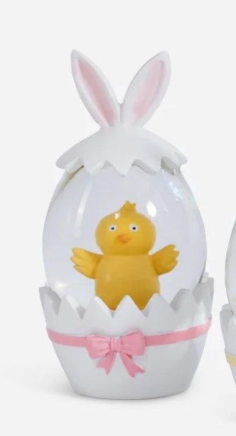 BUNNY &amp; CHIC WATER GLOBE ASSORTED RESIN 3.5"