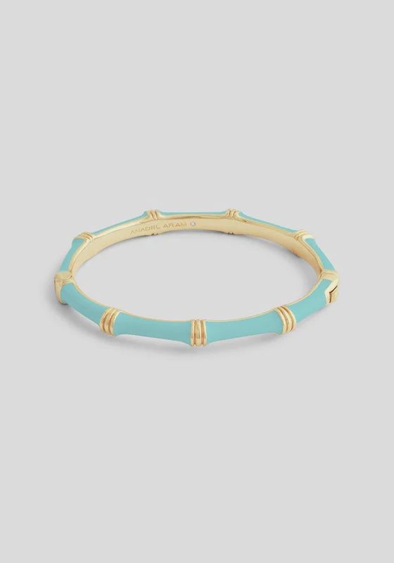 TURQUOISE BAMBOO HINGE BANGLE