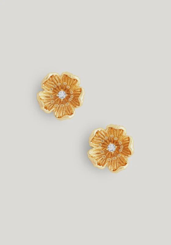 WILDFLOWER GOLD STUD EARRINGS