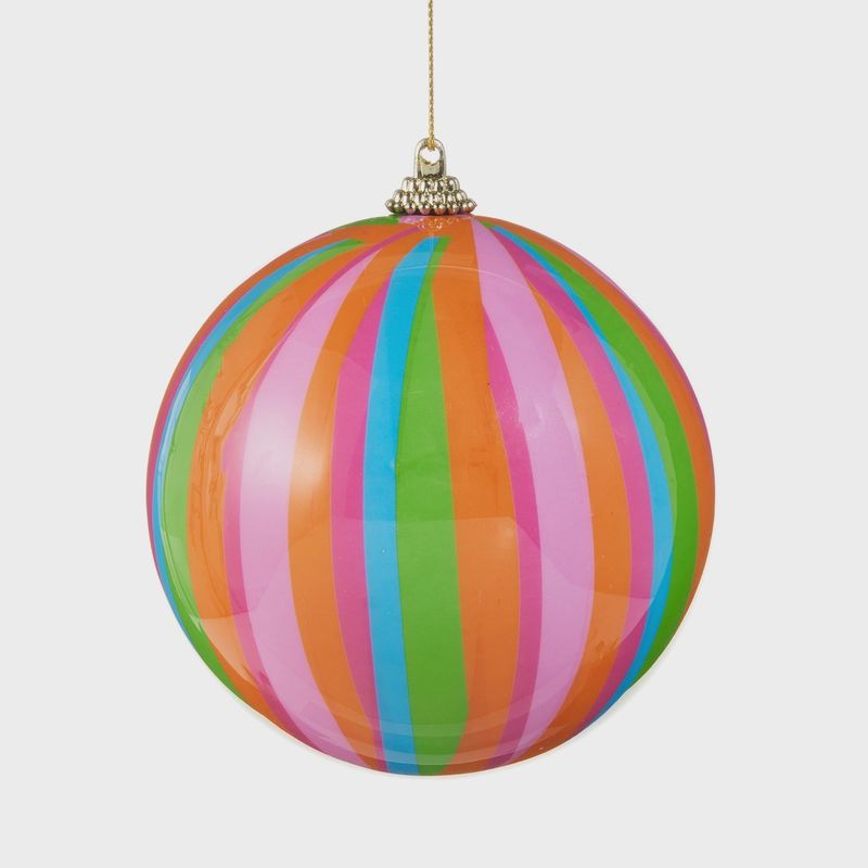 SPRING STRIPED BALL ORNAMENT MEDIUM