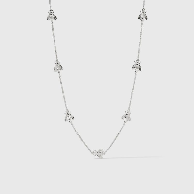 BEE DELICATE SILVER STATION NECKLACE