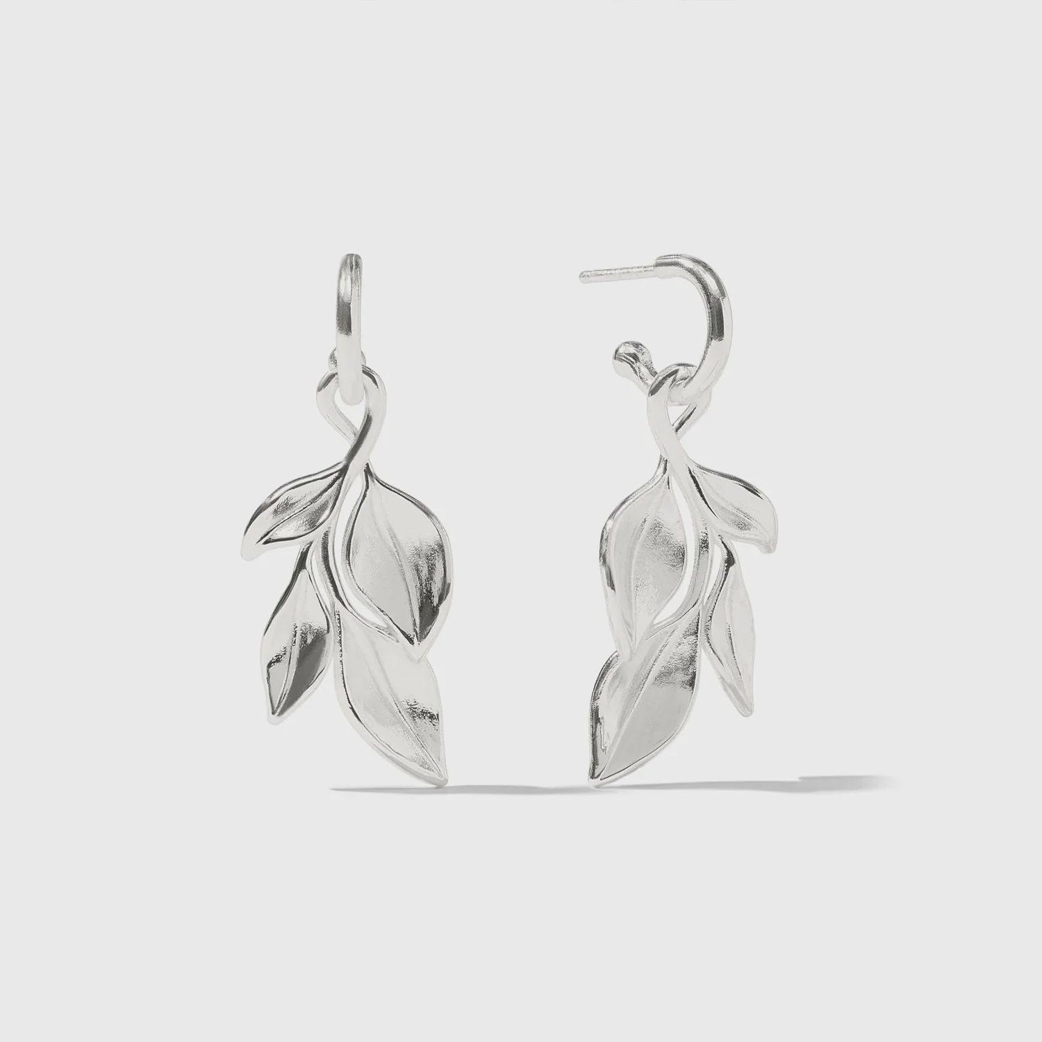 WILLOW HOOP &amp; CHARM SILVER EARRING