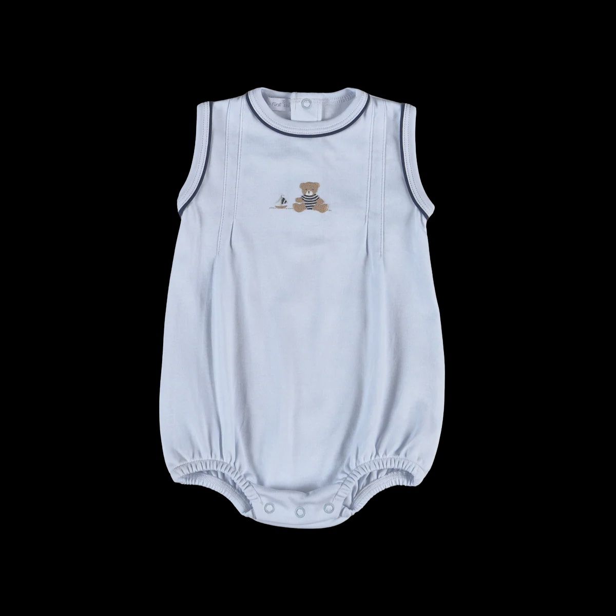 BLUE MARINER BEAR EMBROIDERY BUBBLE 12-18 M