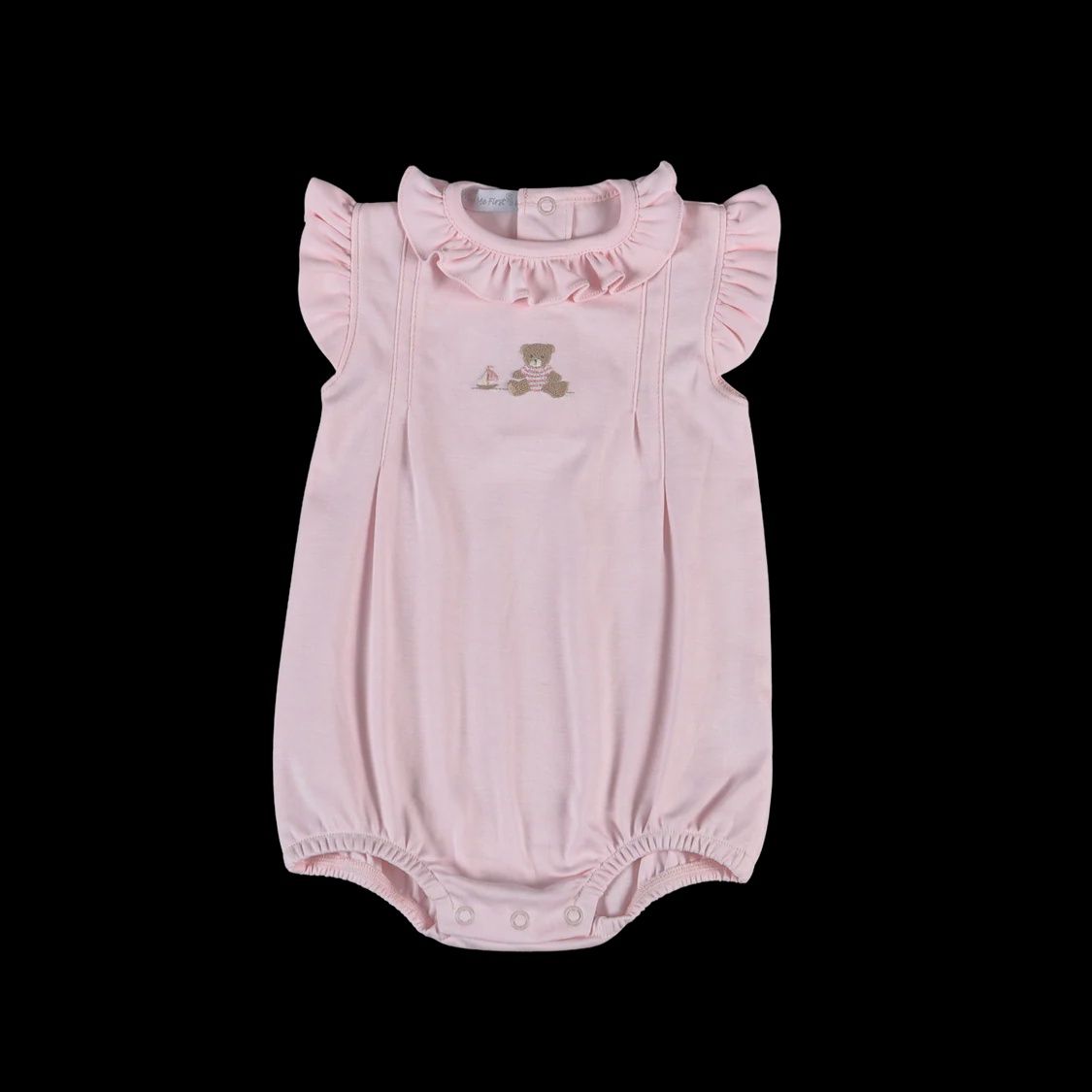 PINK MARINER BEAR EMBROIDERY BUBBLE 12-18M