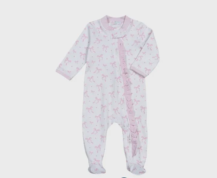 PINK COQUETTES PIMA ZIPPER FOOTIE NB