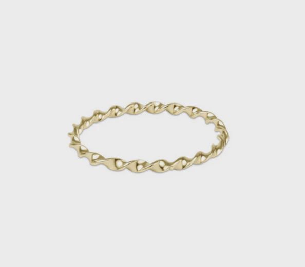 CLASSIC GOLD TWISTED THIN BAND RING 6