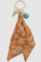 STEER SKULL BANDANA BAG CHARM BURNT ORANGE