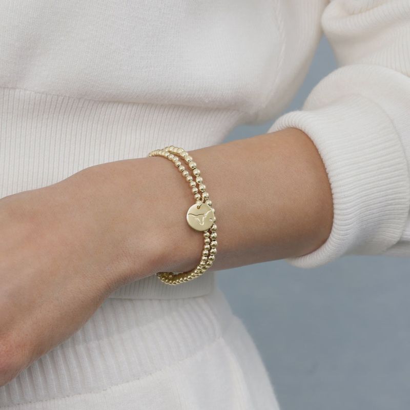 ECOLLEGIATE CLASSIC GOLD BRACELET 3MM UT AUSTIN DISC