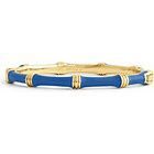 BAMBOO ENAMELED HINGED BANGLE NAVY BLUE