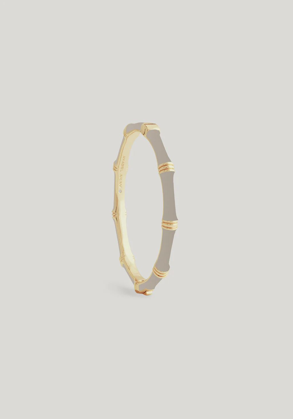 BAMBOO ENAMELED HINGED BANGLE TAUPE