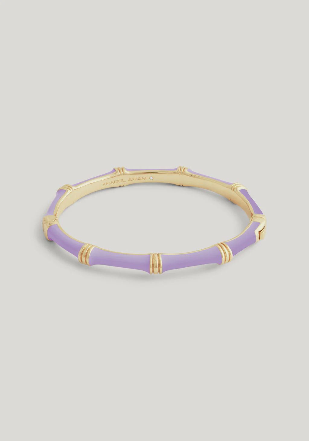 BAMBOO ENAMELED HINGED BANGLE LILAC