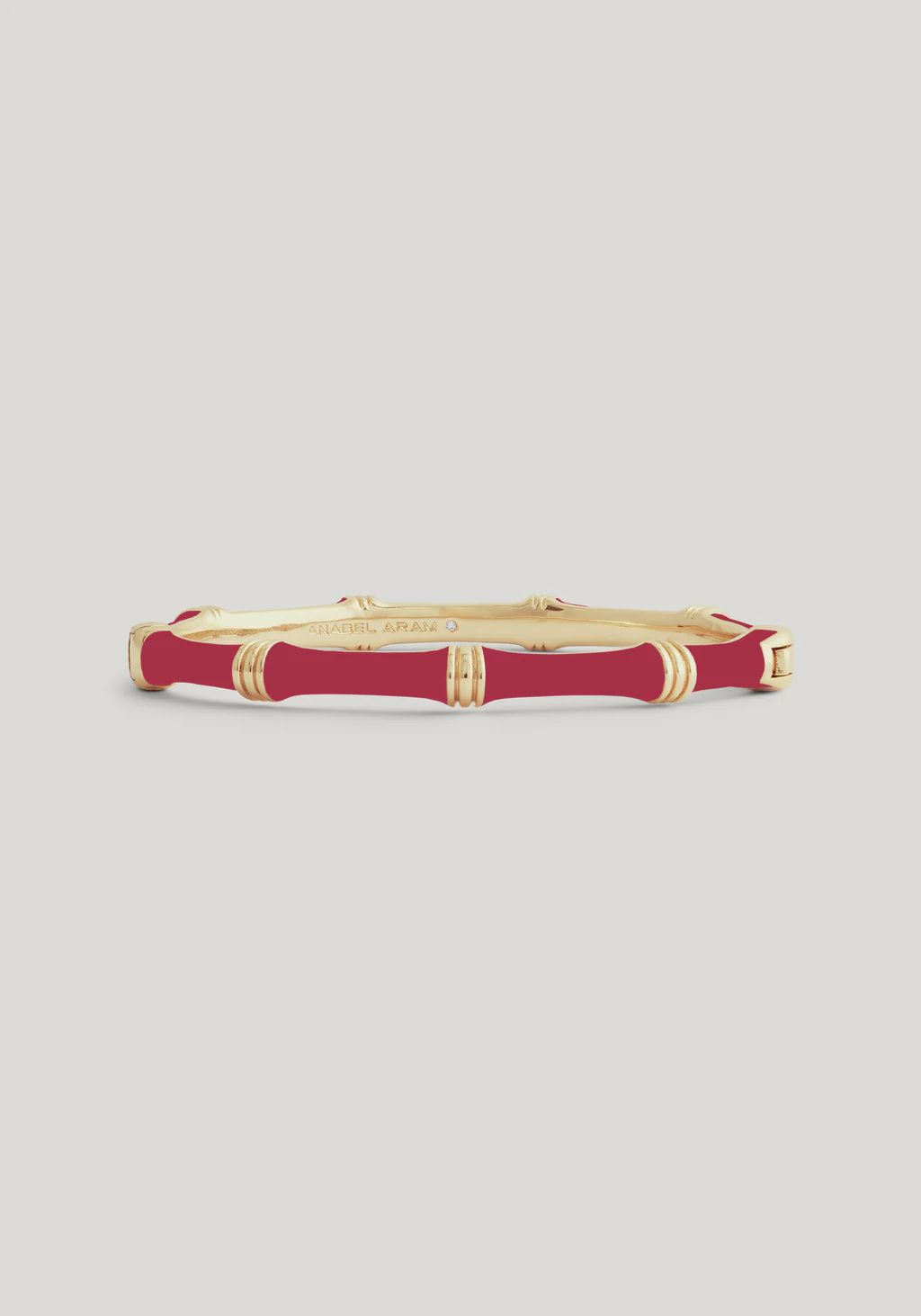 BAMBOO ENAMELED HINGED BANGLE ROUGE