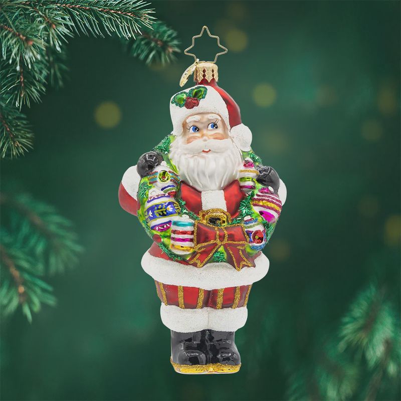 VINTAGE HOLIDAY WREATH SANTA