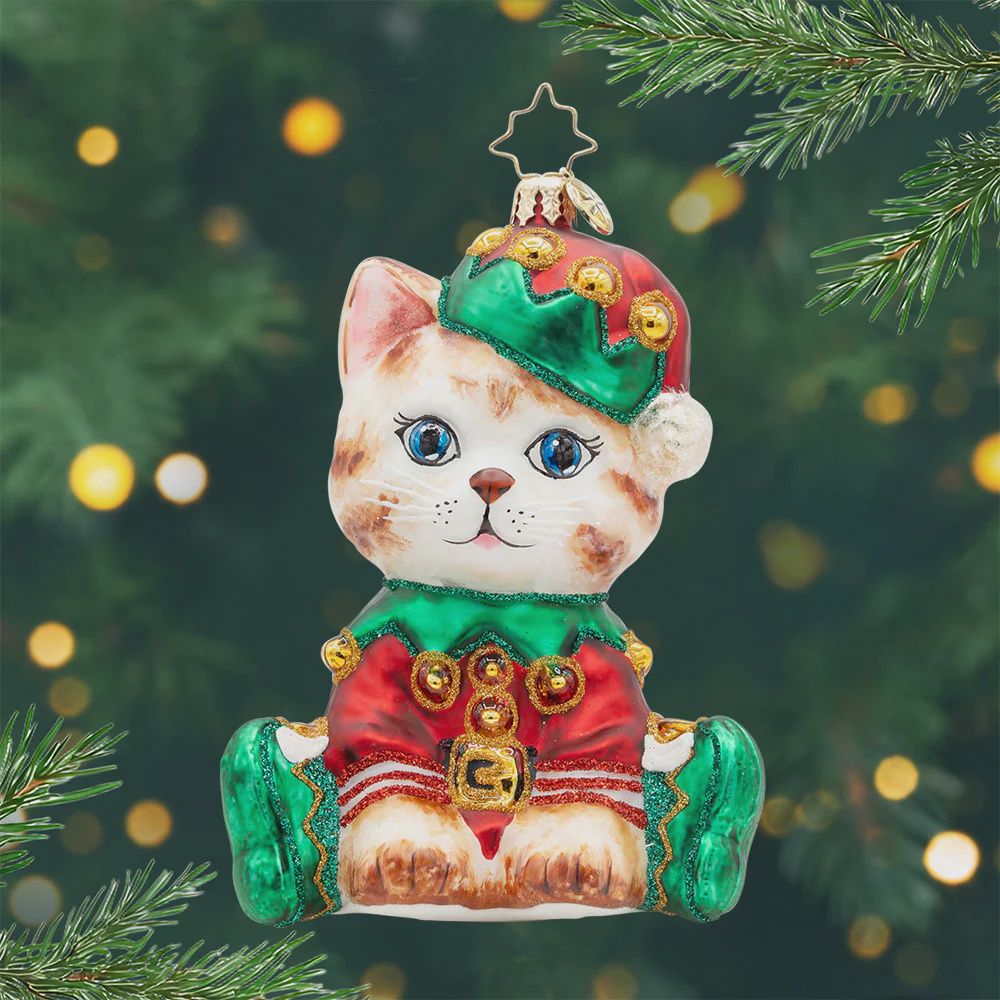 HOLLY JOLLY KITTY ORNAMENT