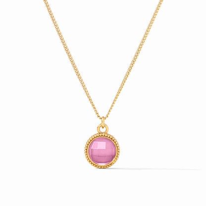 FLEUR-DE-LIS SOLITAIRE NECKLACE TOURMALINE PINK