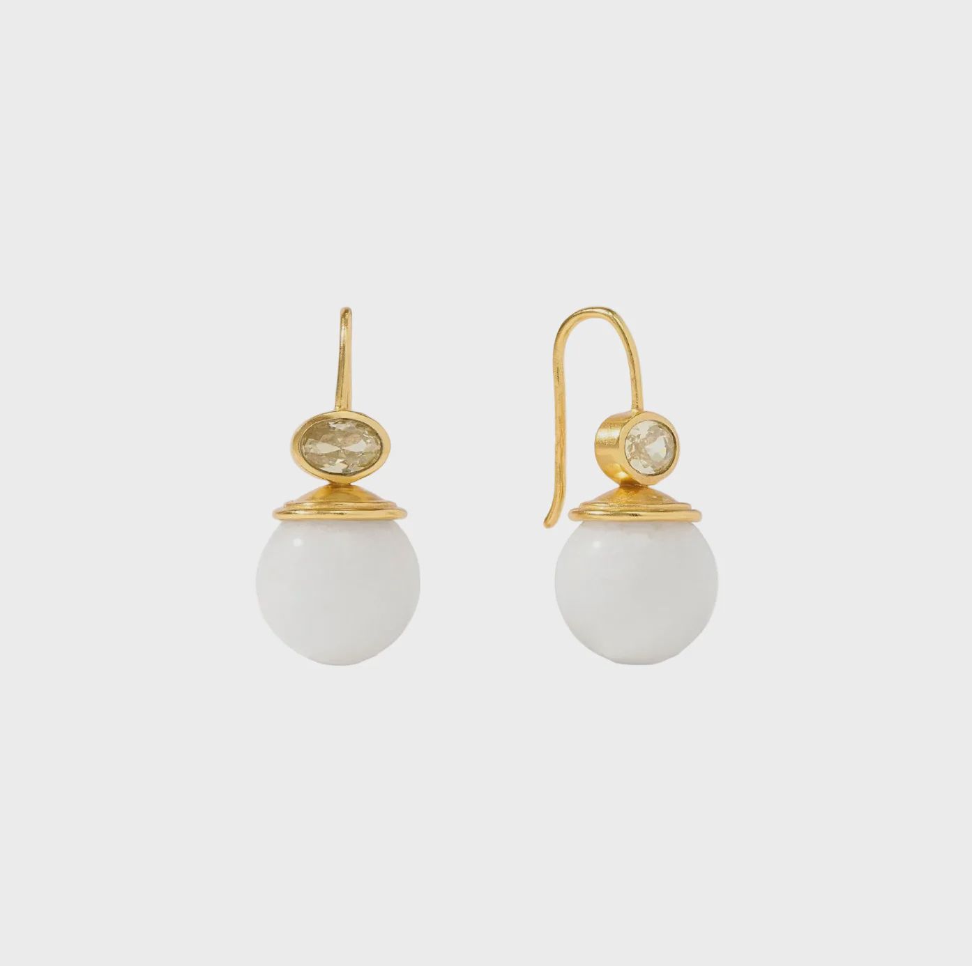 POTOFINO DEMI EARRING WHITE JADE
