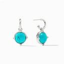 HONEYBEE HOOP &amp; CHARM EARRING SILVER TURQUOISE BLUE