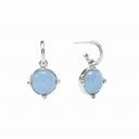 HONEYBEE HOOP &amp; CHARM EARRING SILVER CHALCEDONY BLUE
