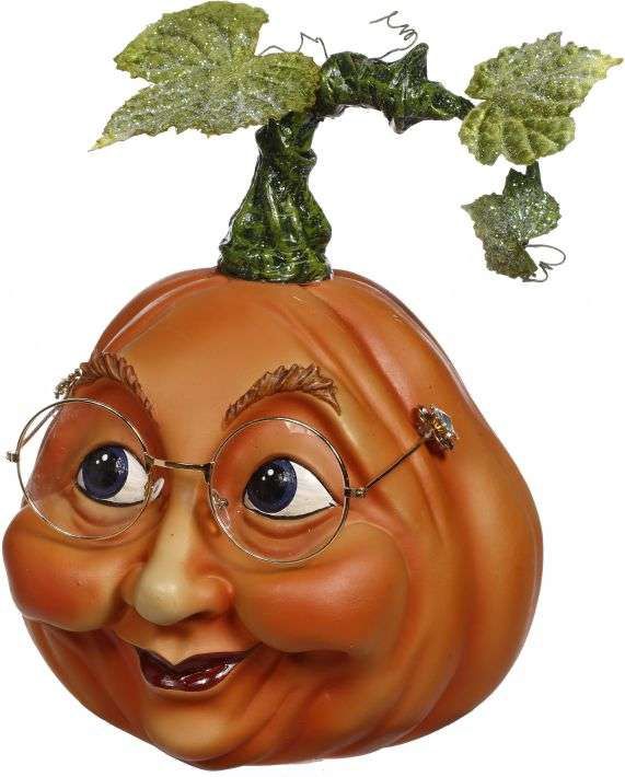 PUMPKIN HEAD DECOR 9"