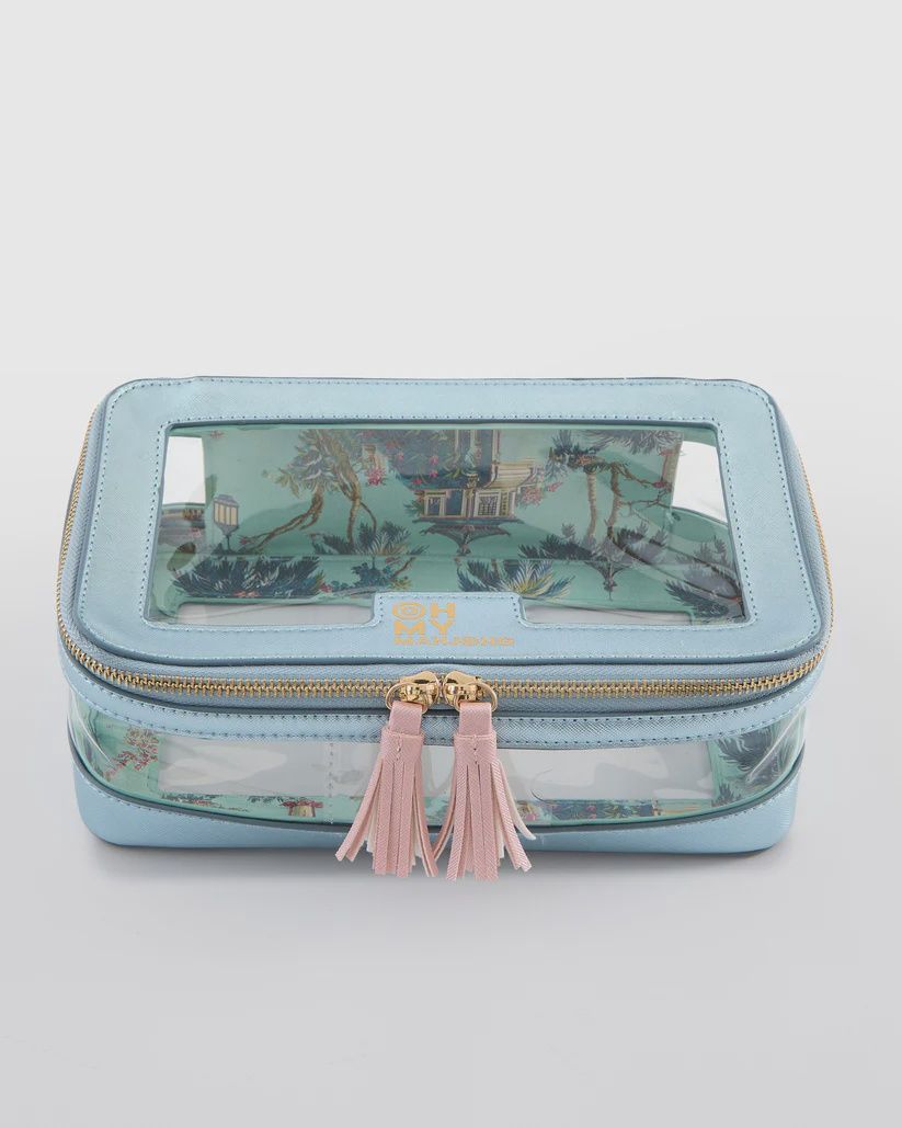 METALIC LIGHT BLUE TILE STORAGE BAG