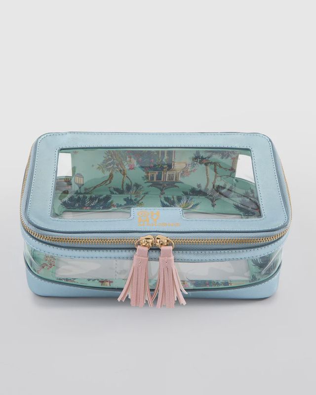 METALIC LIGHT BLUE TILE STORAGE BAG