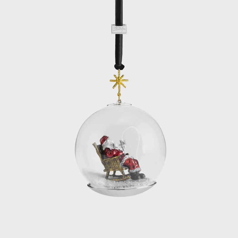 SANTA BY THE FIREPLACE ORNAMENT