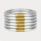 SILVER ALL WEATHER SERENITY PRAYER BANGLES S/6 SMALL