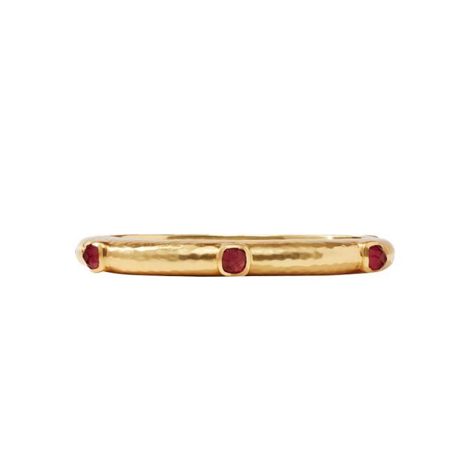 CATALINA HINGE BANGLE IRIDESCENT RUBY RED
